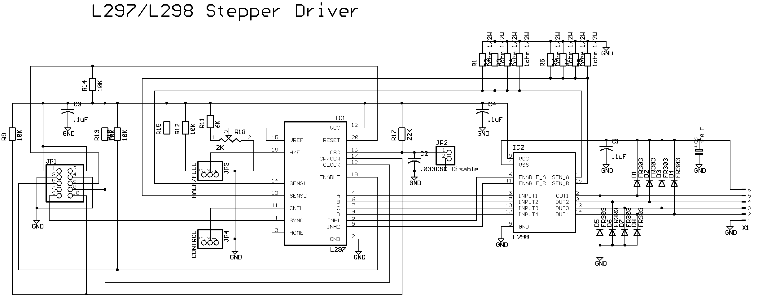 Stepper motor driver ic l297 circuit